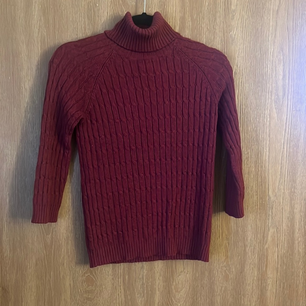 Turtleneck. Burgundy. Size medium. Fits small